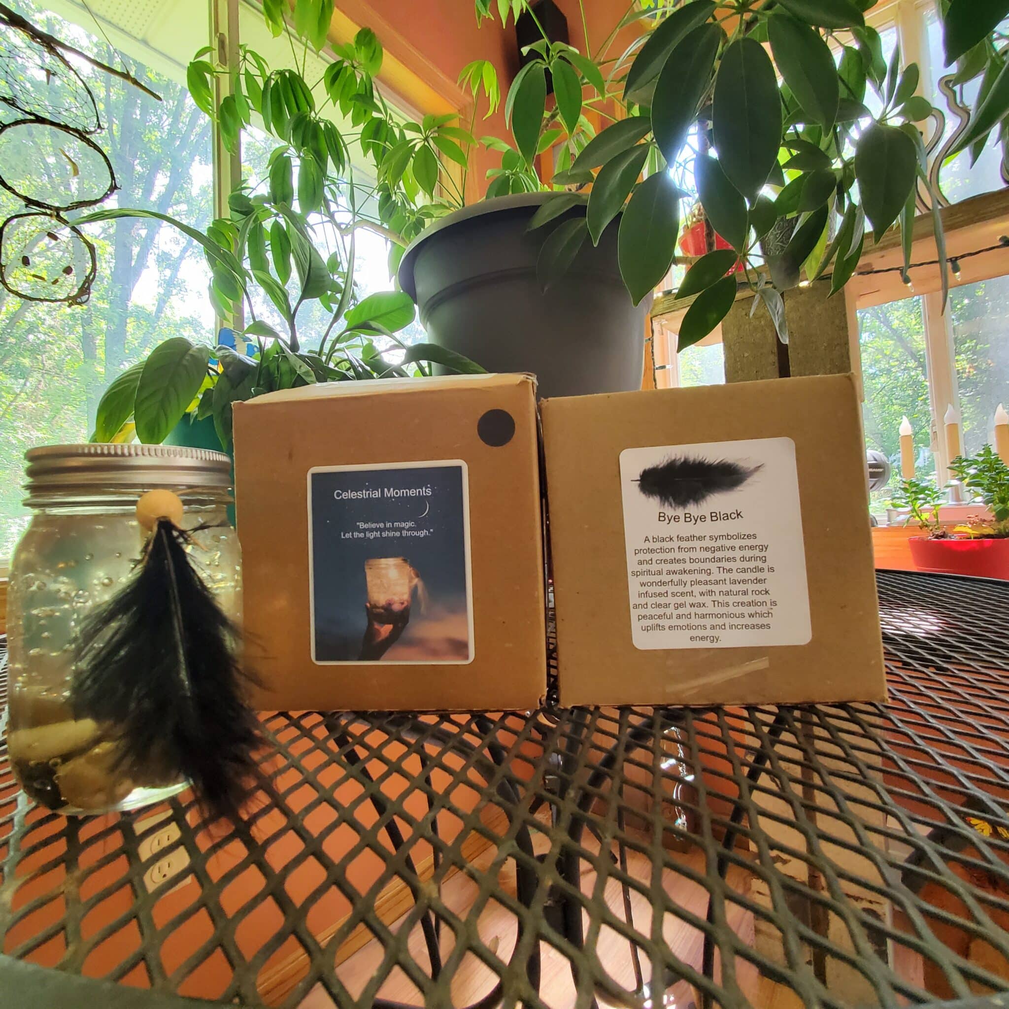 Celestial Moments candle boxes with plants