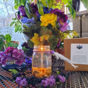 Everlasting Lilac river rock candle