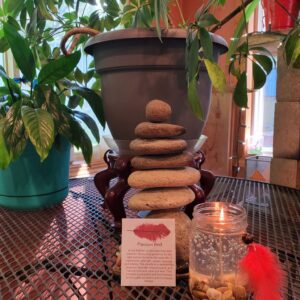 Passion Red river rock candle scented with lavender